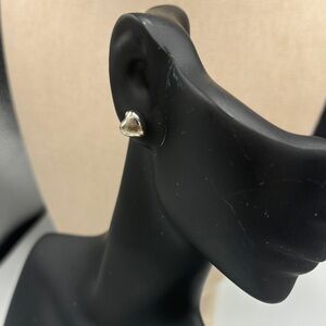 Delicate Silver Heart Stud Earrings for Women